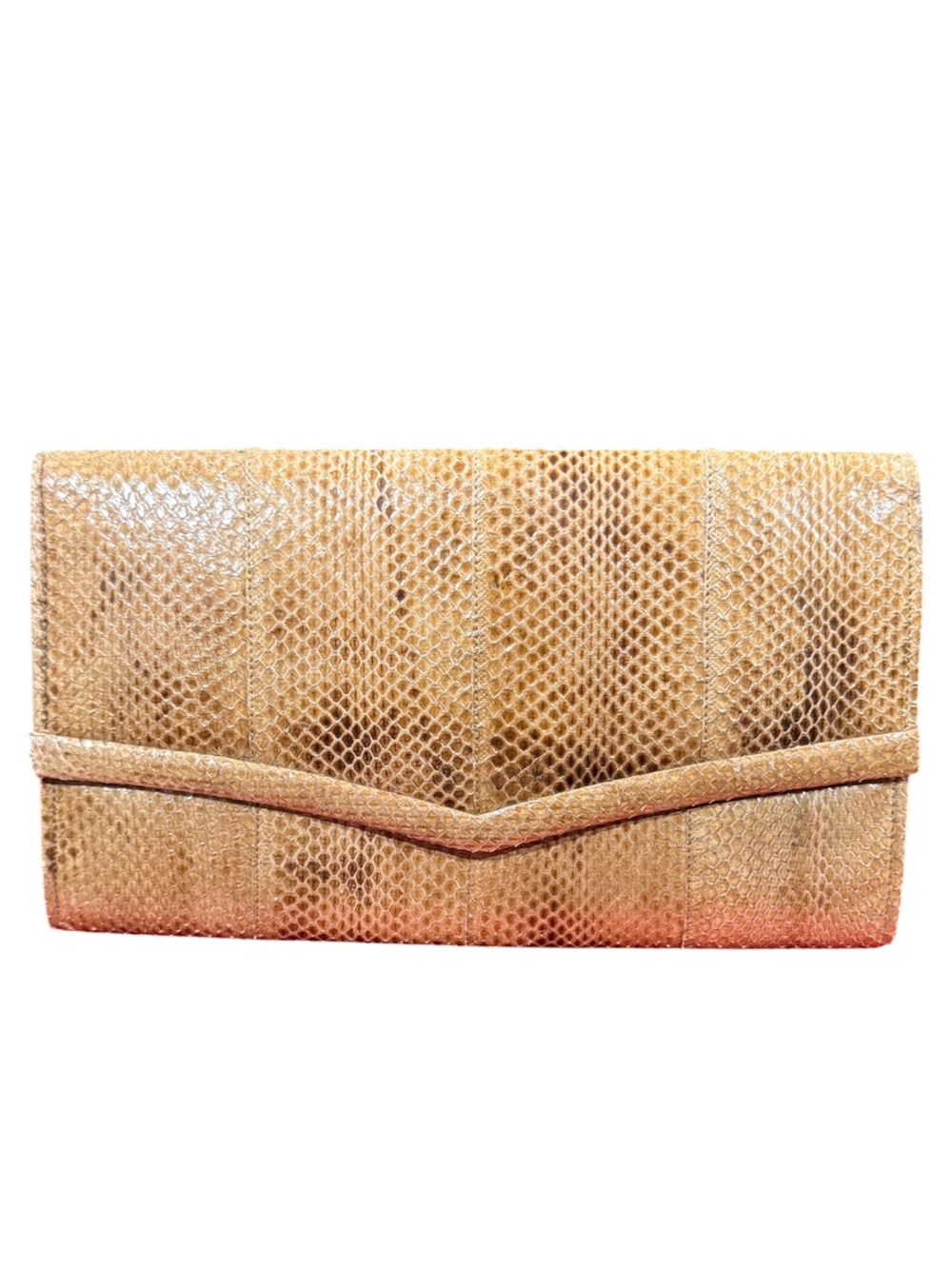 Vintage Walborg Genuine Snakeskin Envelope Clutch Exotic Leather Evening Bag
